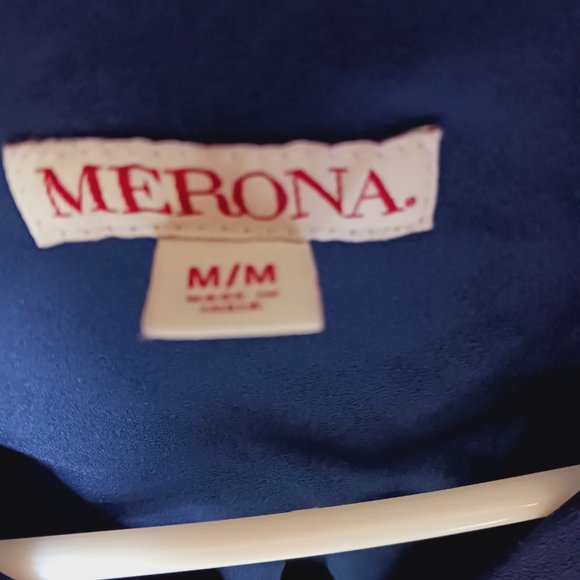Merona navy blue, long sleeve, button down collared shirt. - Picture 7 of 8